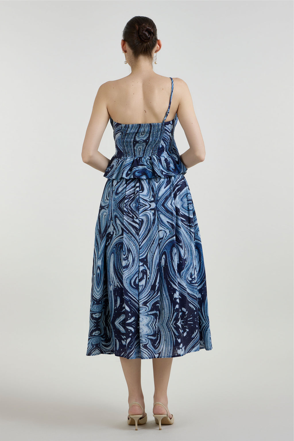 Skirt One-Shoulder Top Blue