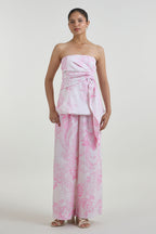 Strapless Top Pant Pink Ivory