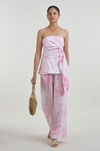 Strapless Top Pant Pink Ivory
