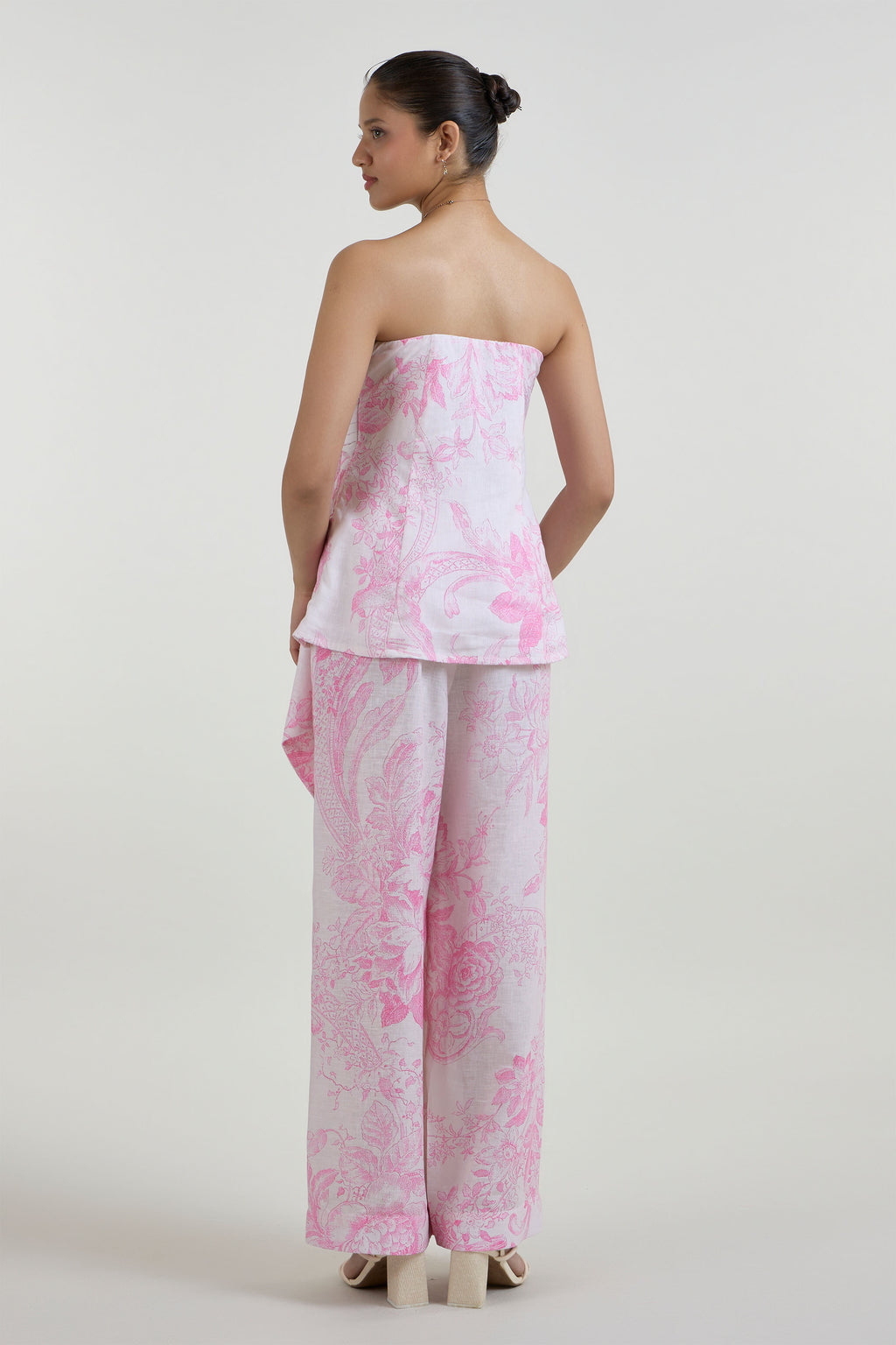 Strapless Top Pant Pink Ivory