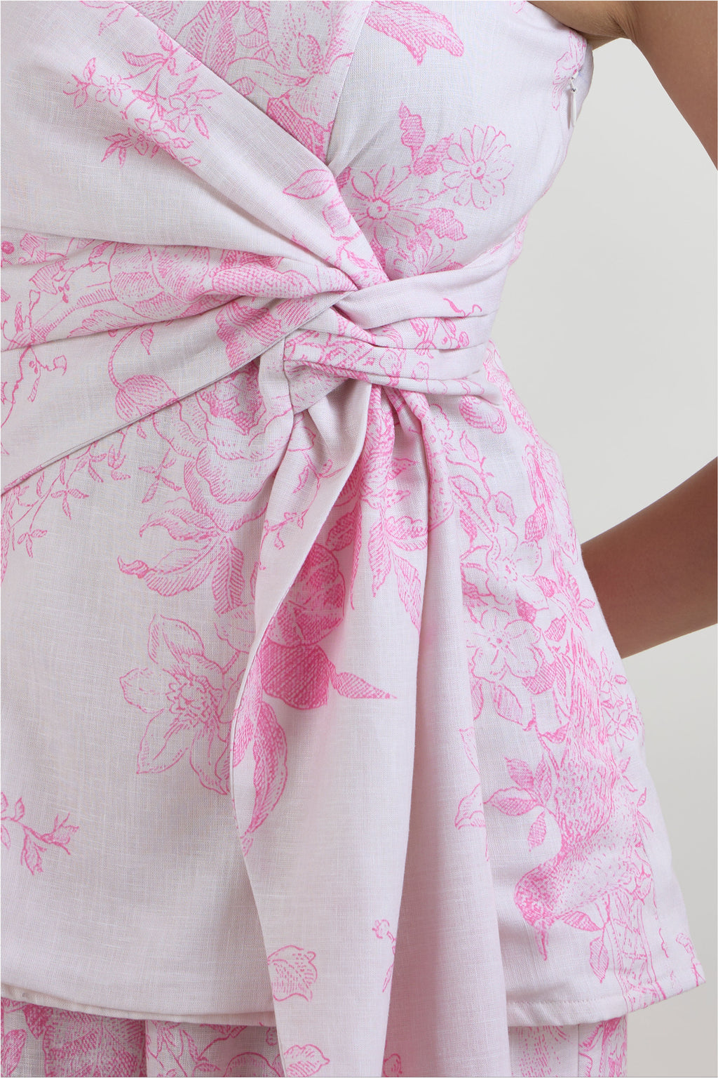 Strapless Top Pant Pink Ivory