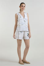 Blazer Shorts Belt Ivory
