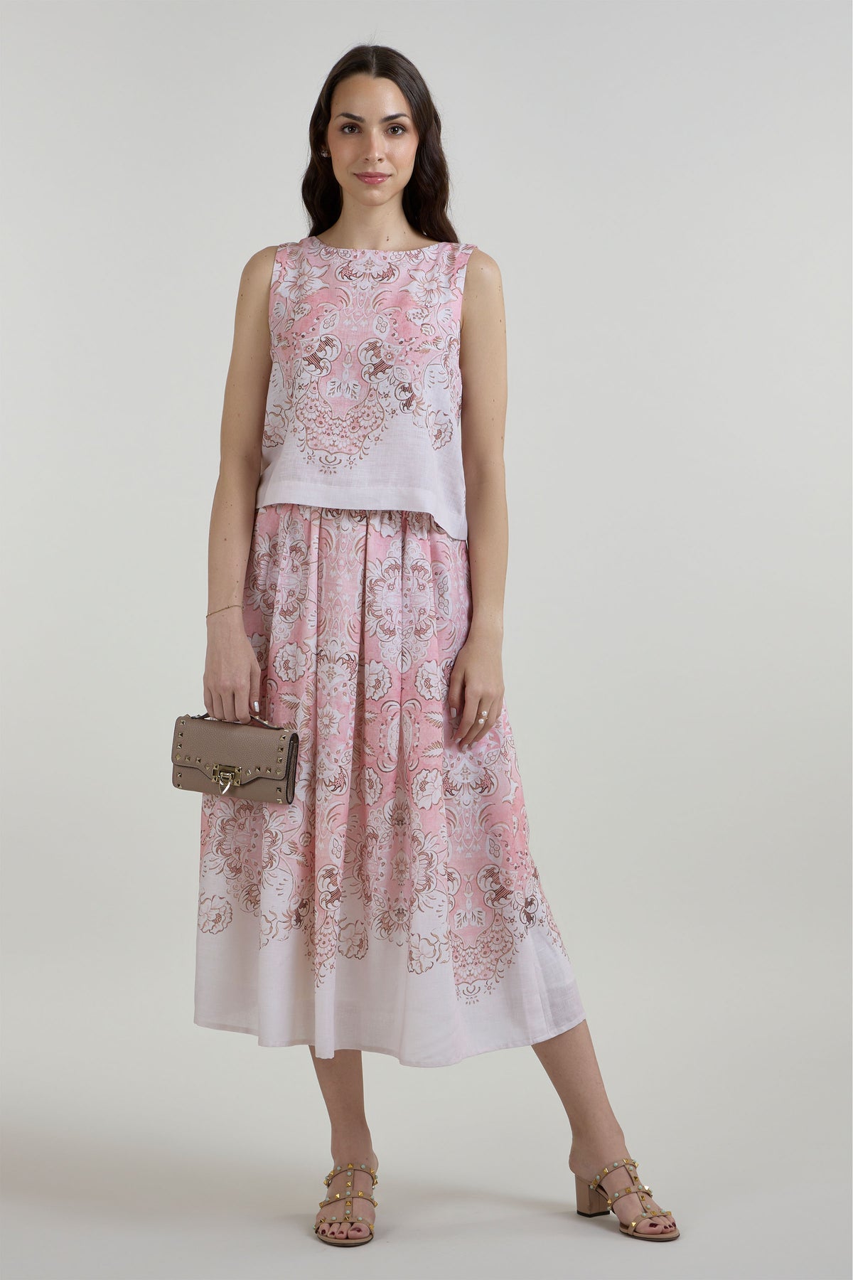 Skirt Top Pink-Brown-Ivory