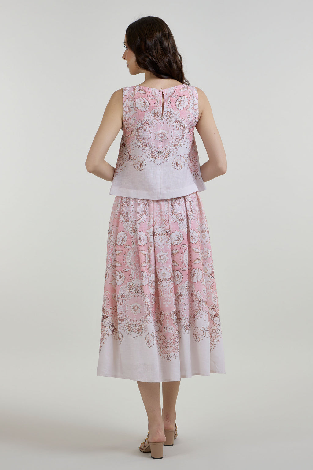 Skirt Top Pink-Brown-Ivory