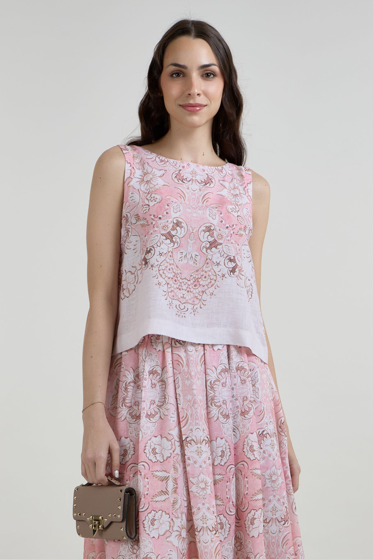 Skirt Top Pink-Brown-Ivory