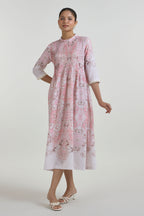 Dress Pink-Brown-Ivory