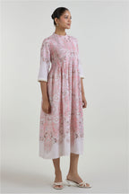 Dress Pink-Brown-Ivory