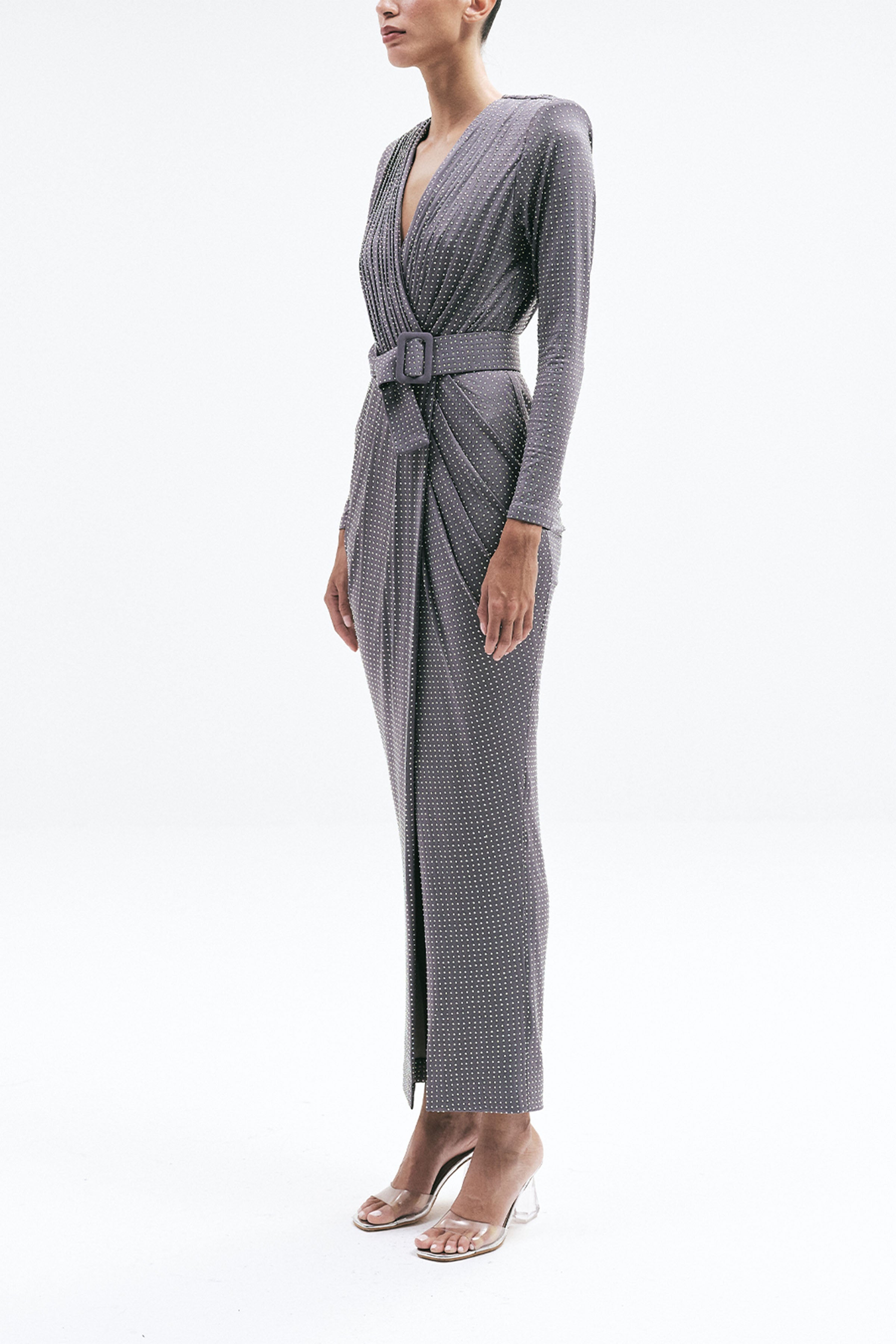 DRESS BELT GREY BLACK SAGE GREEN
