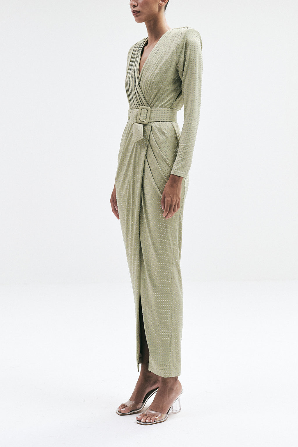 DRESS BELT GREY BLACK SAGE GREEN