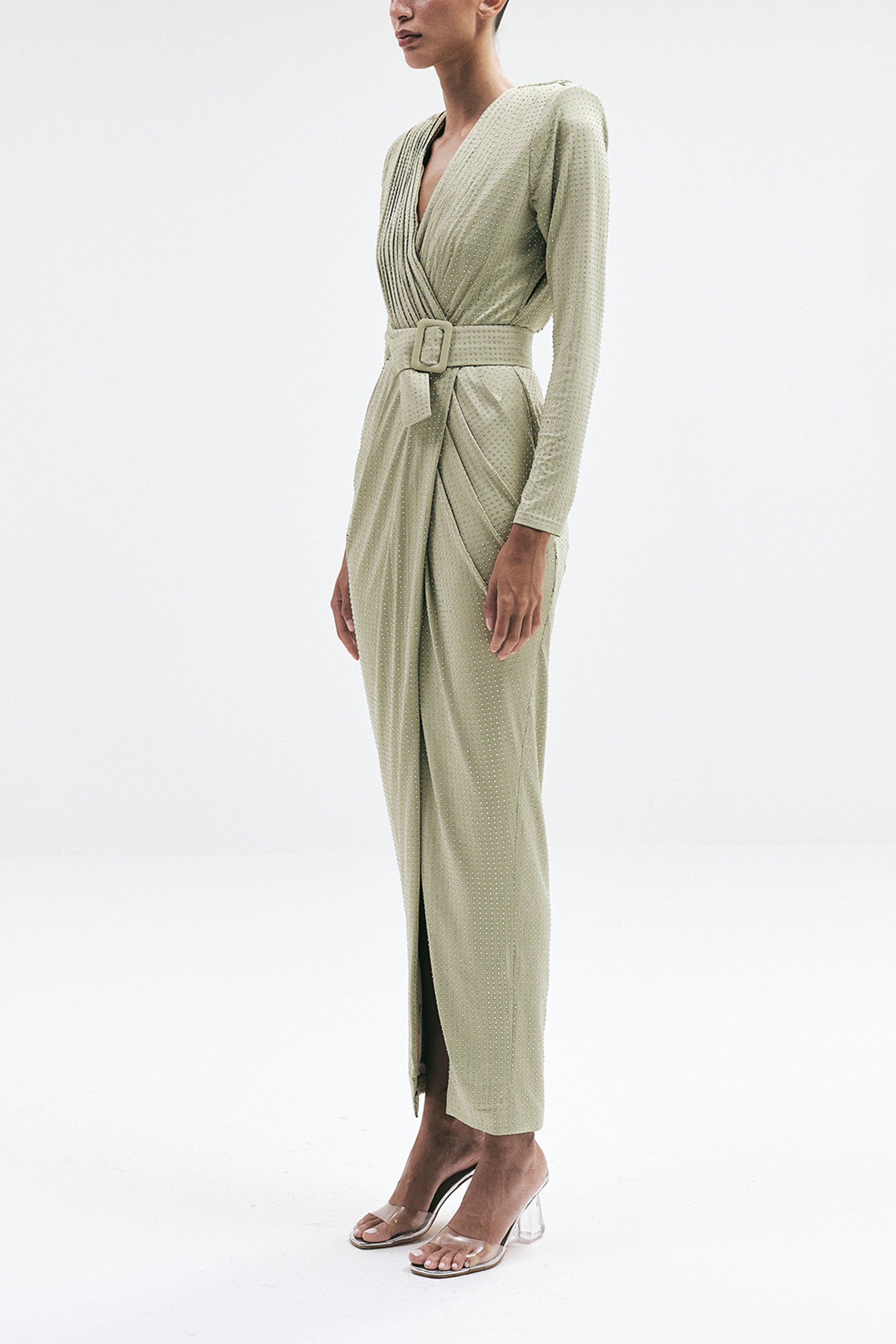 DRESS BELT GREY BLACK SAGE GREEN