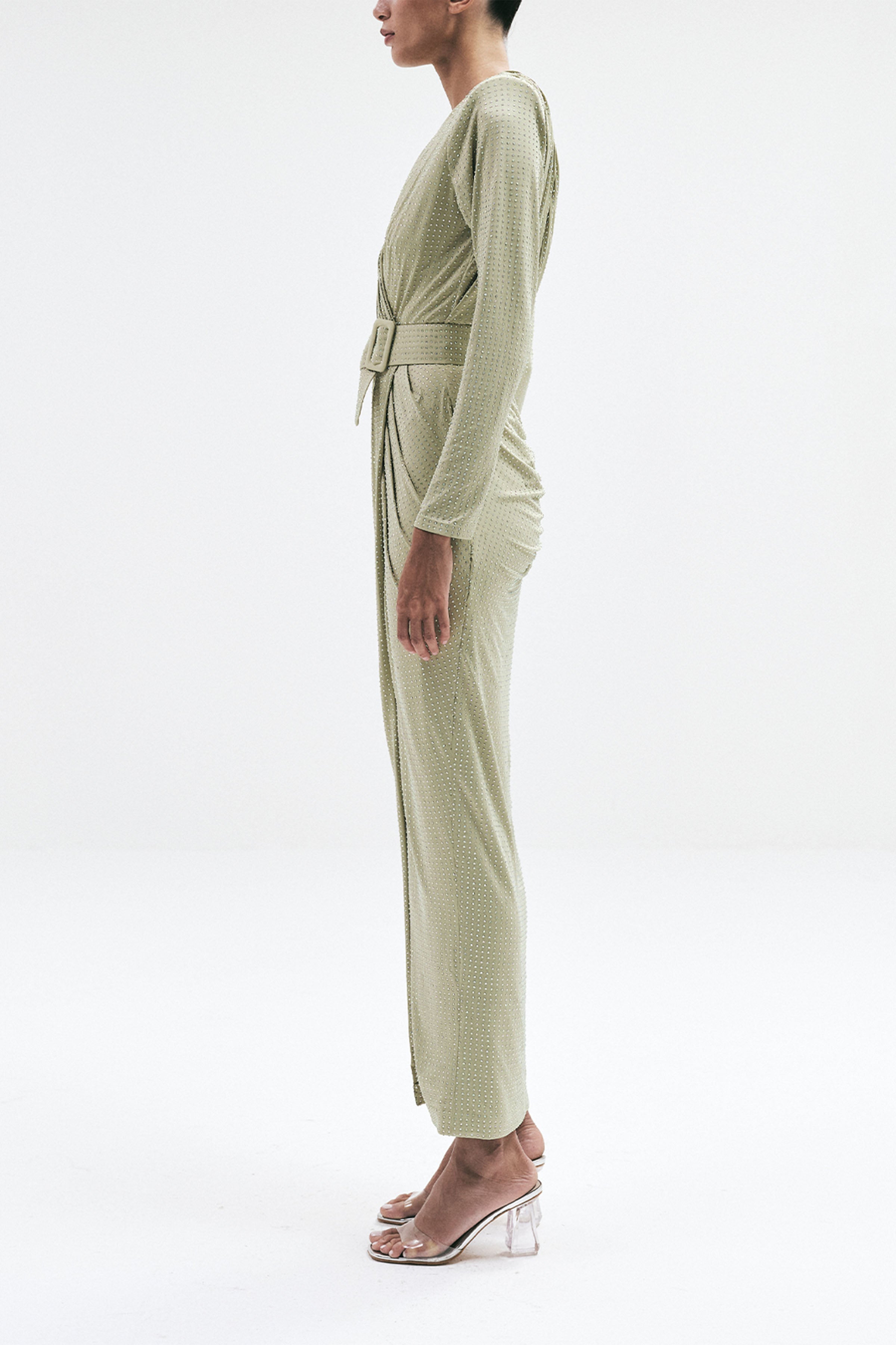 DRESS BELT GREY BLACK SAGE GREEN