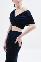 CROP TOP NAVY POWDER BLUE