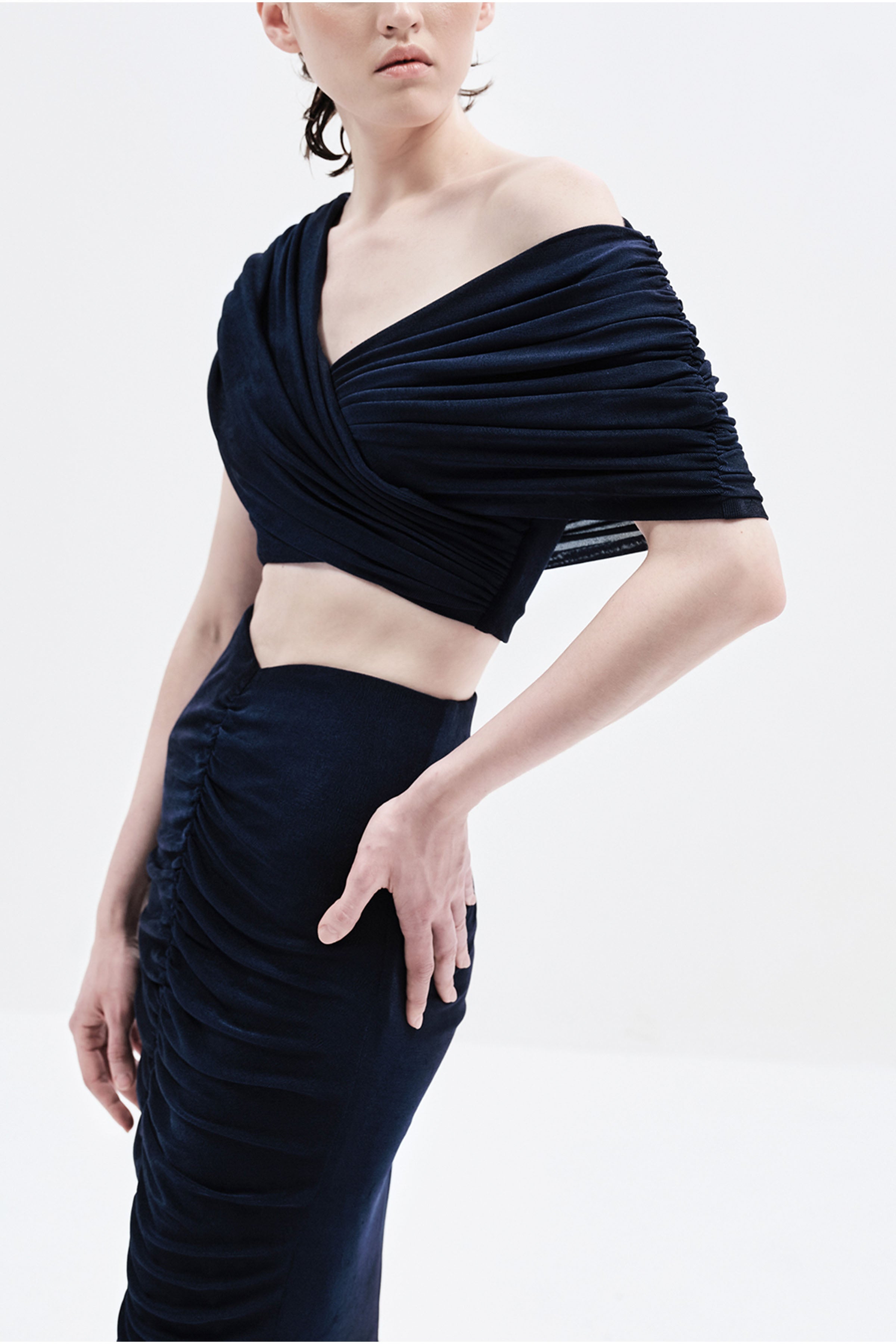 CROP TOP NAVY POWDER BLUE