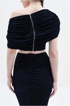 CROP TOP NAVY POWDER BLUE