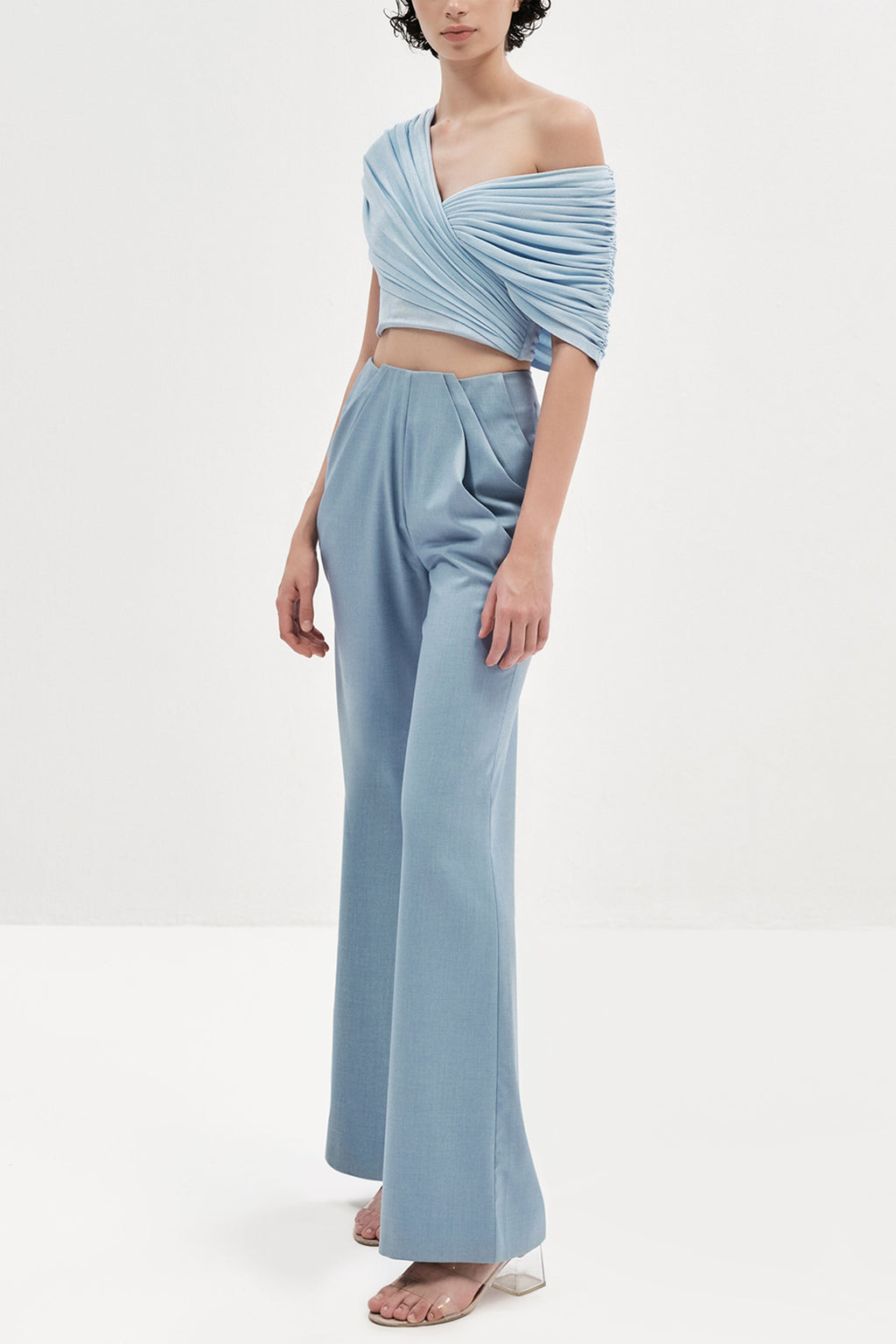 CROP TOP NAVY POWDER BLUE
