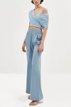 CROP TOP NAVY POWDER BLUE