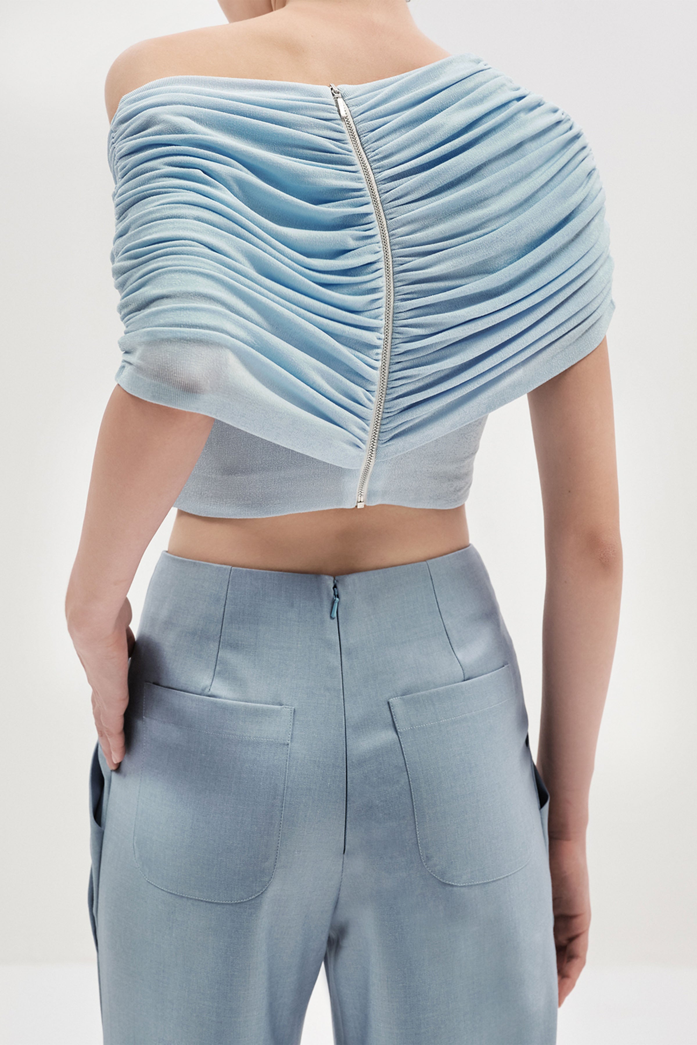 CROP TOP NAVY POWDER BLUE