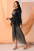 Top Drape Skirt Belt Black
