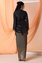 Top Drape Skirt Belt Black