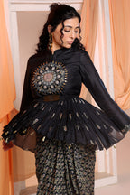 Top Drape Skirt Belt Black