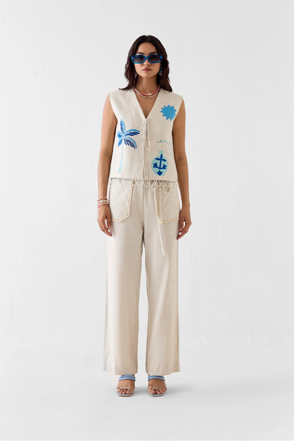Vest Trouser Set Cream