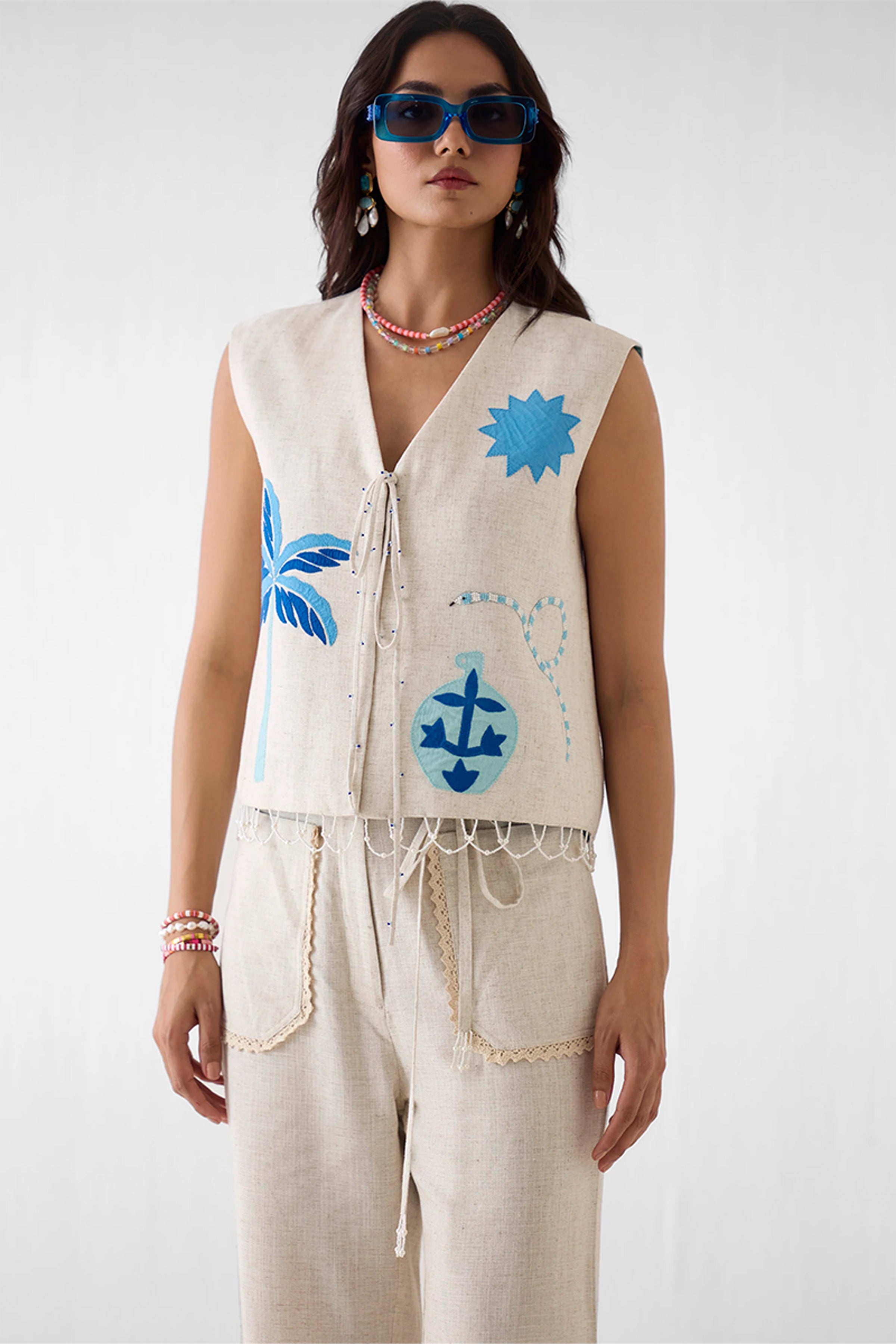 Vest Trouser Set Cream