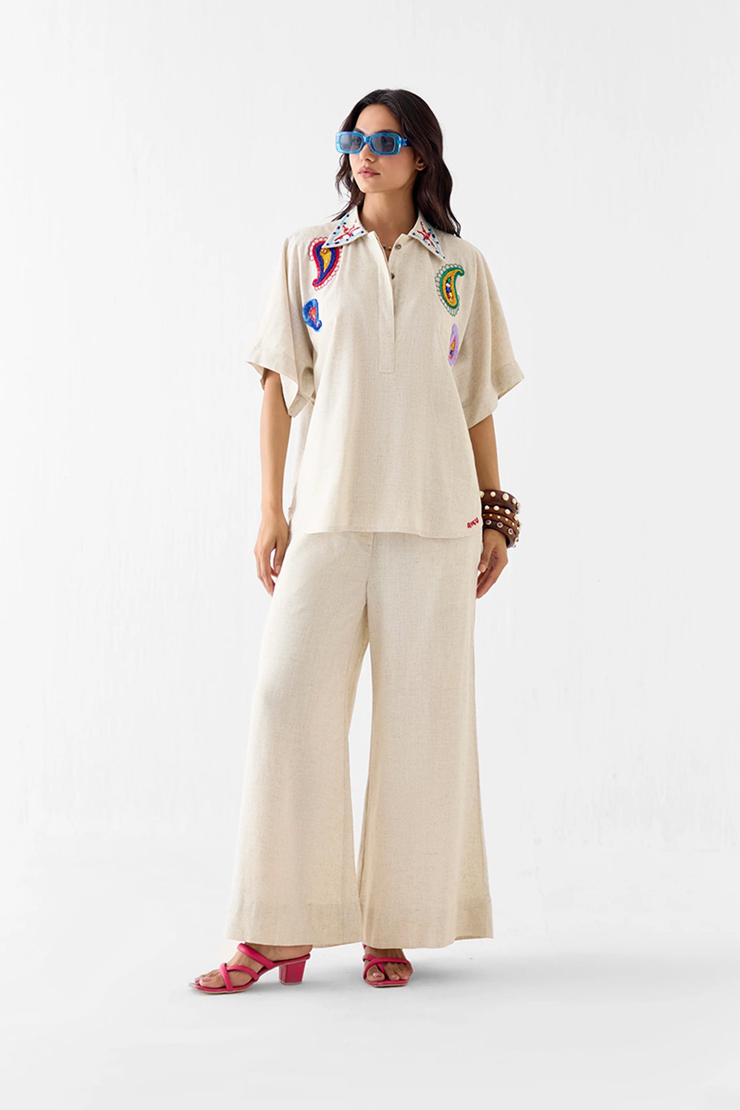 Shirt Trouser Set Cream