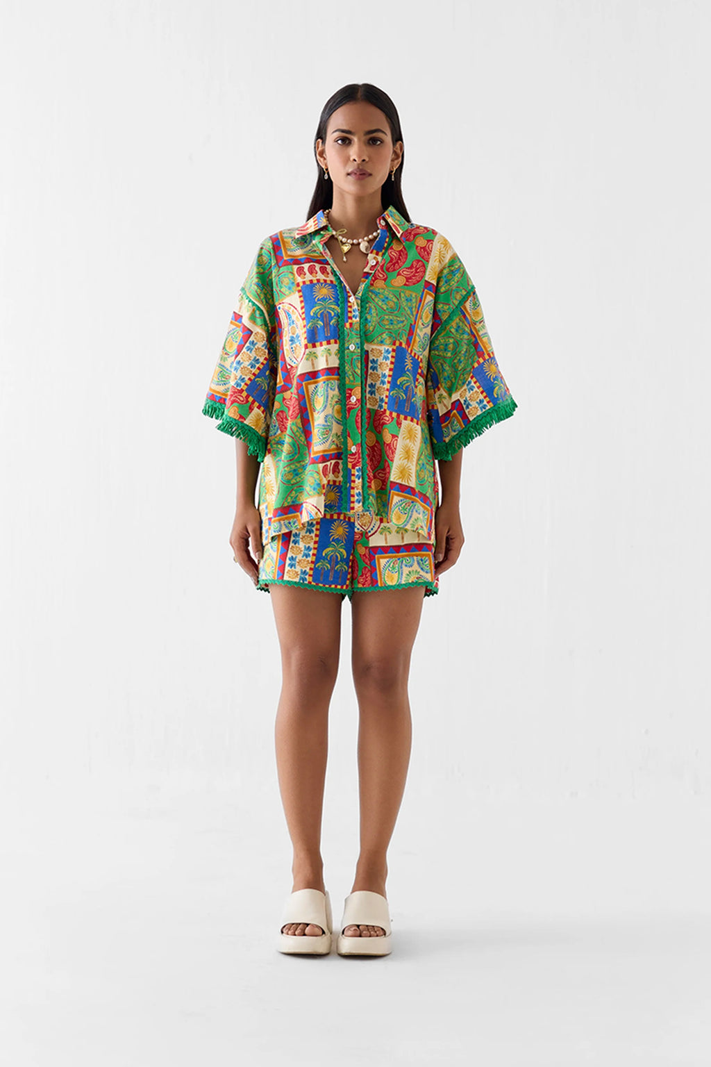 Shirt Shorts Set Multi Print