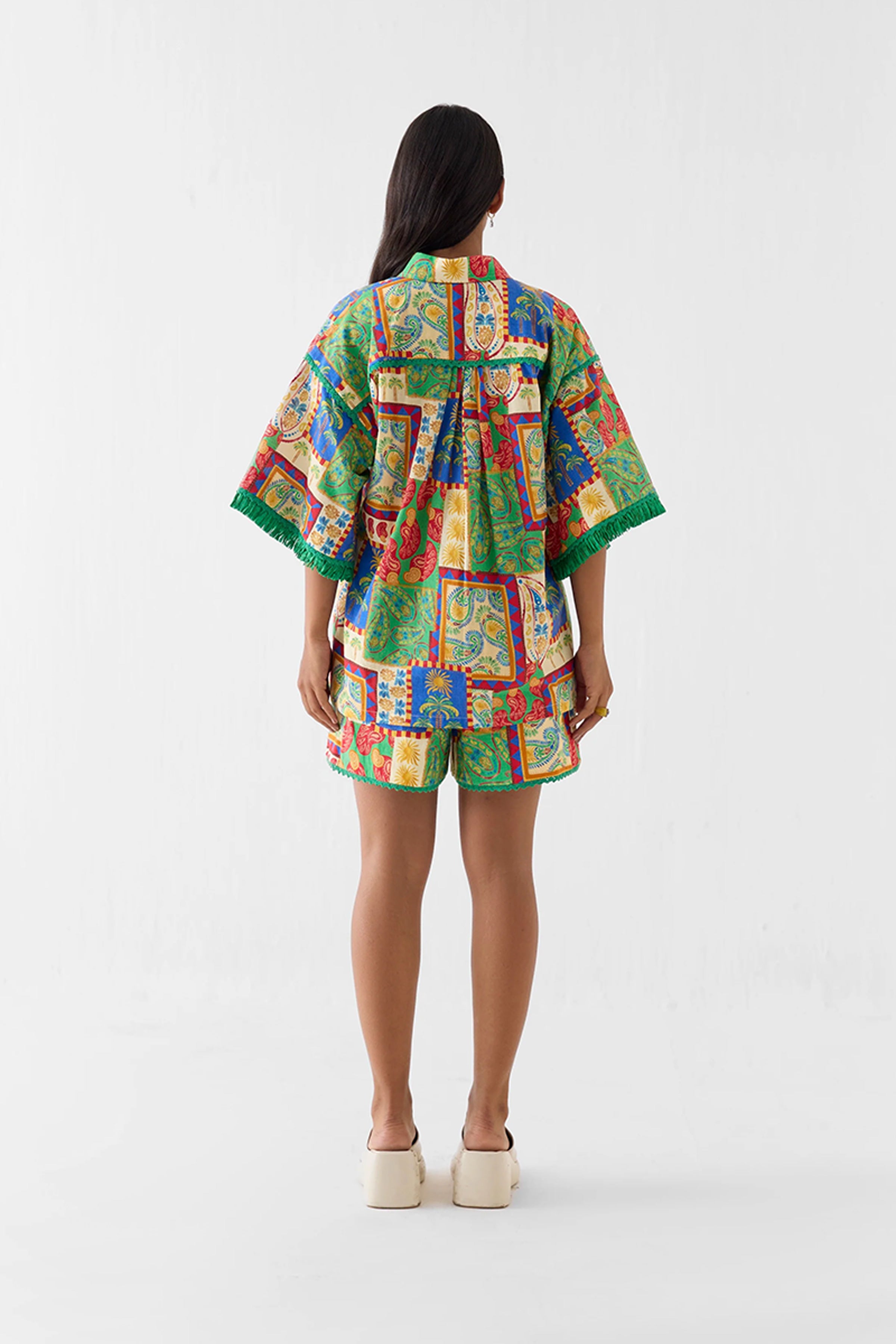 Shirt Shorts Set Multi Print