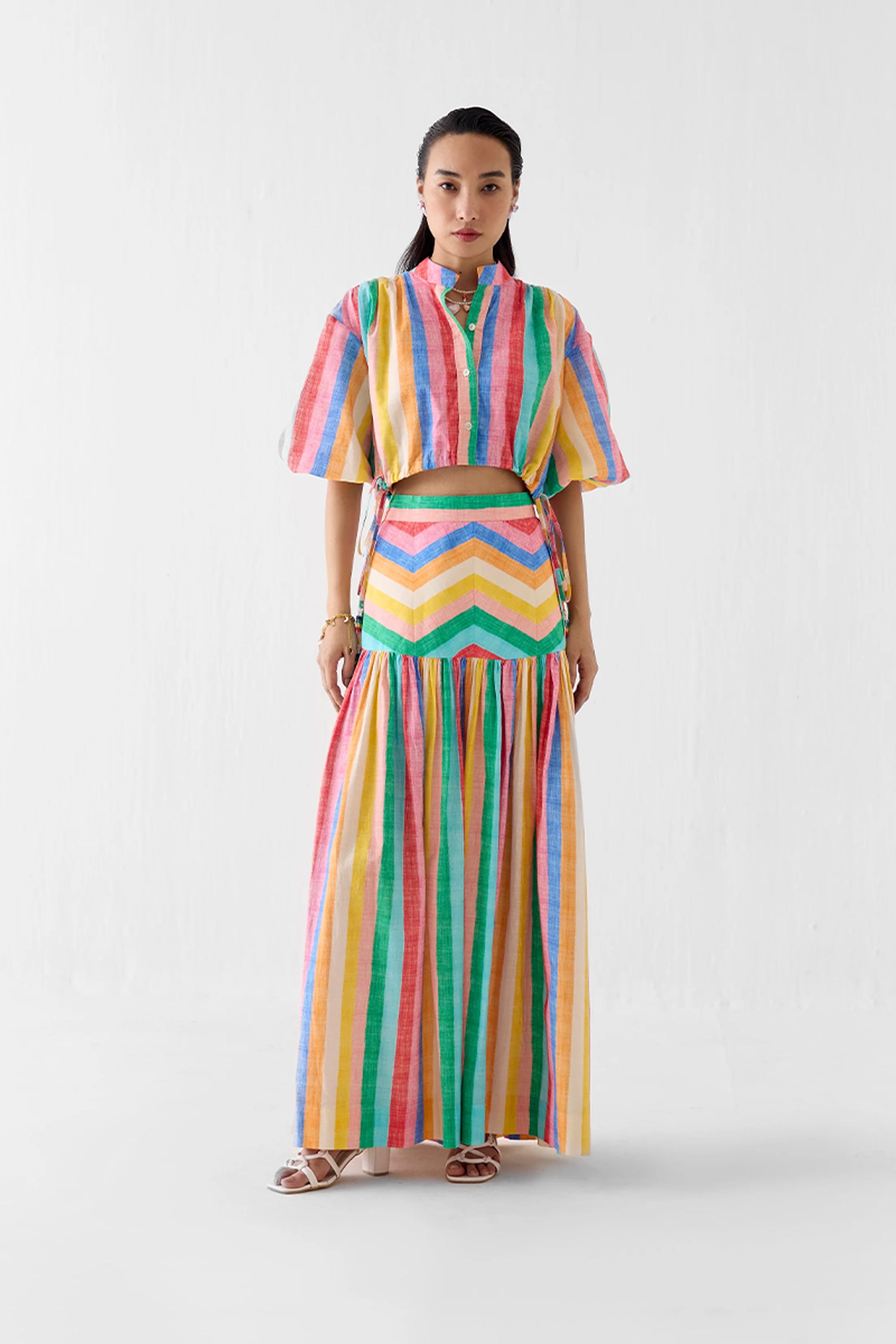 Skirt Shirt Set Rainbow