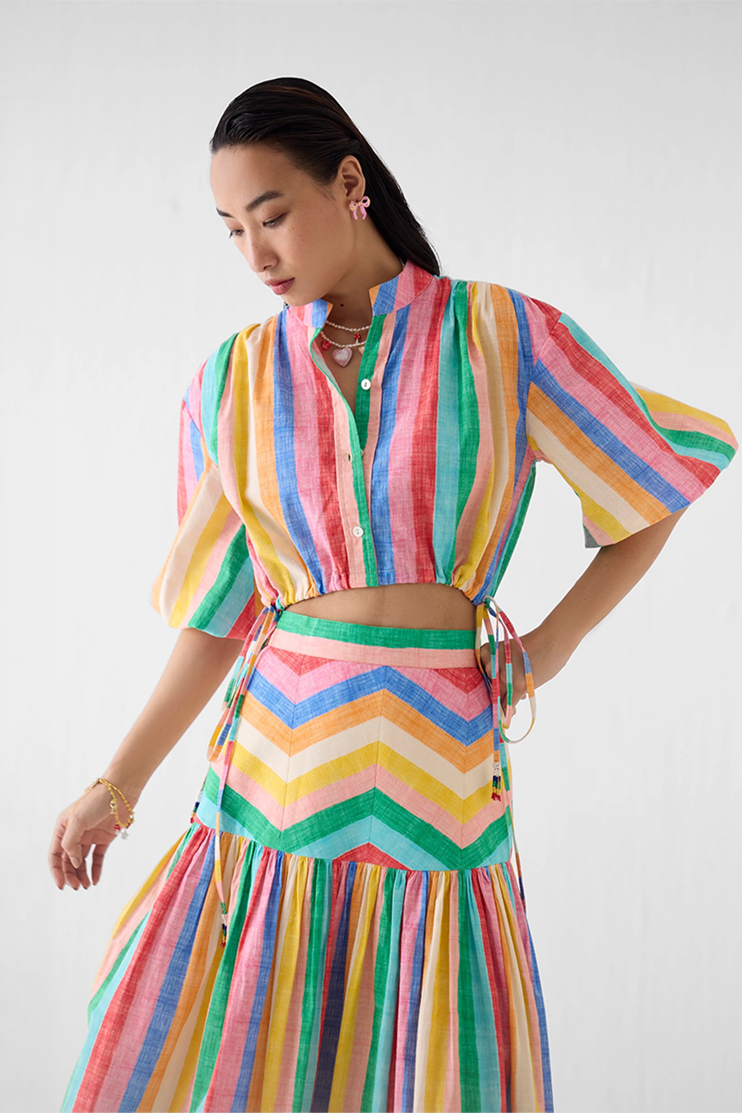 Skirt Shirt Set Rainbow