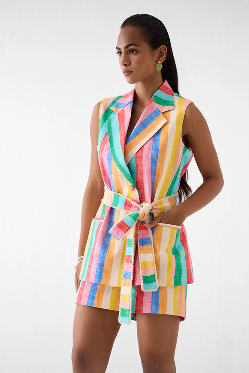 Blazer Shorts Set Rainbow