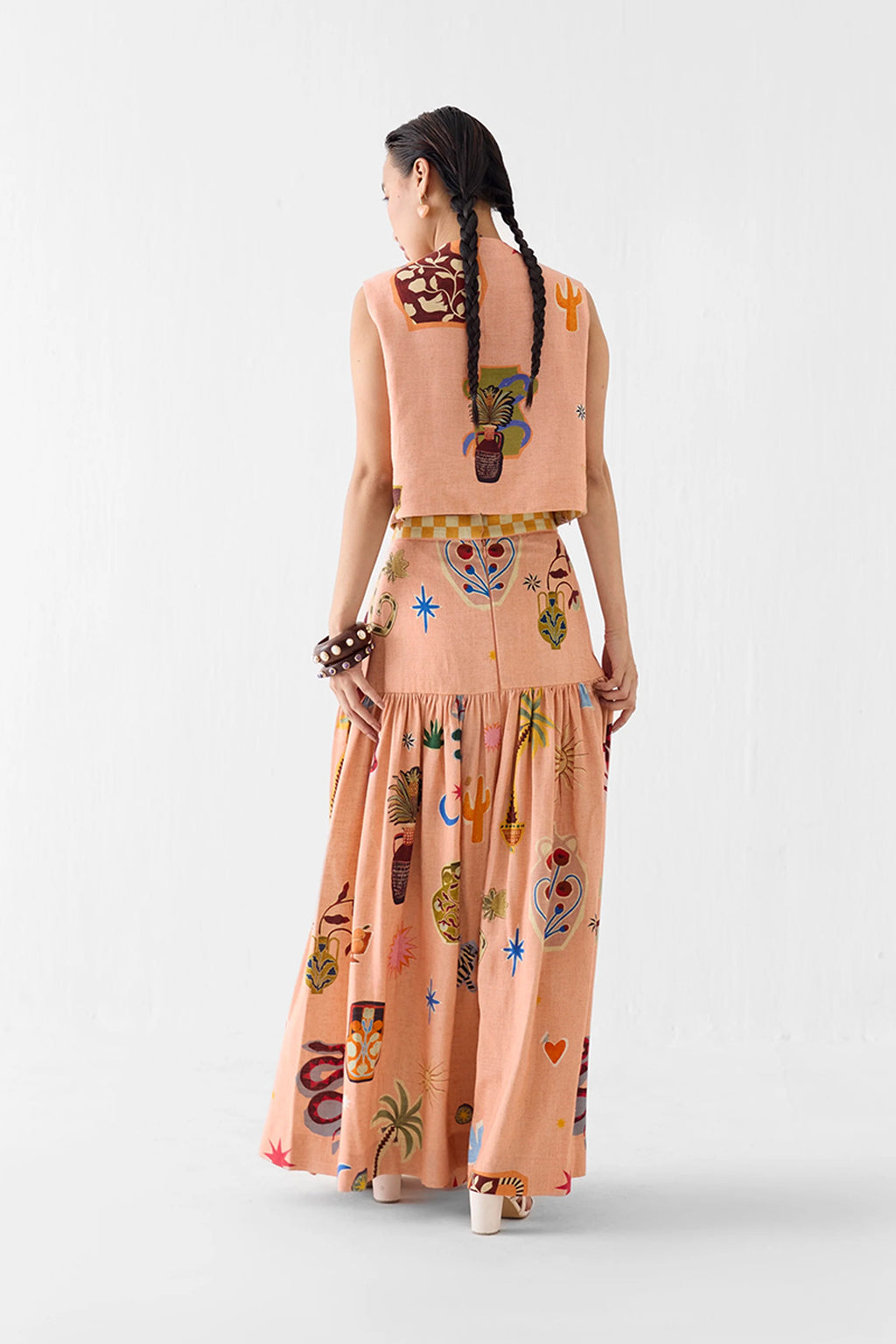 Skirt Top Set Peach