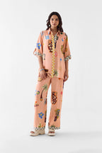 Shirt Trouser Set Peach
