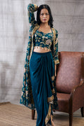 Jacket Blouse Skirt Navy Blue