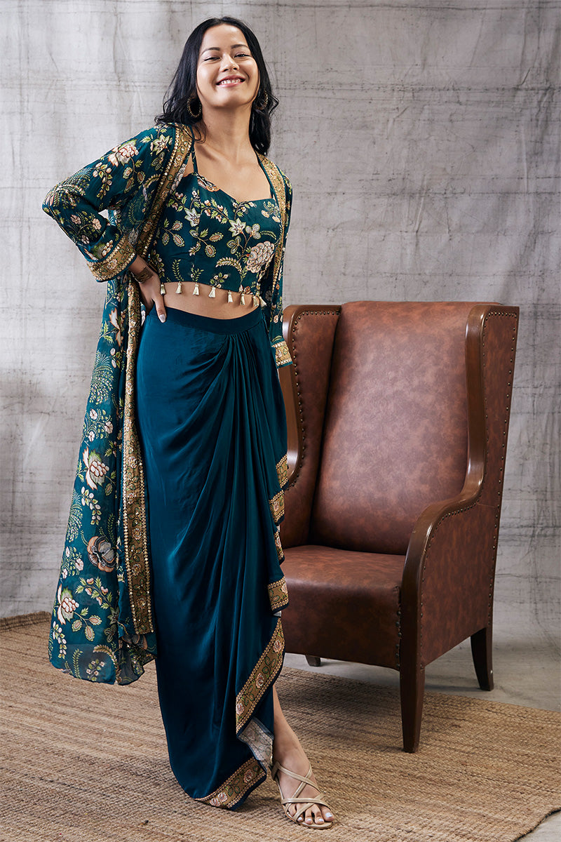 Jacket Blouse Skirt Navy Blue