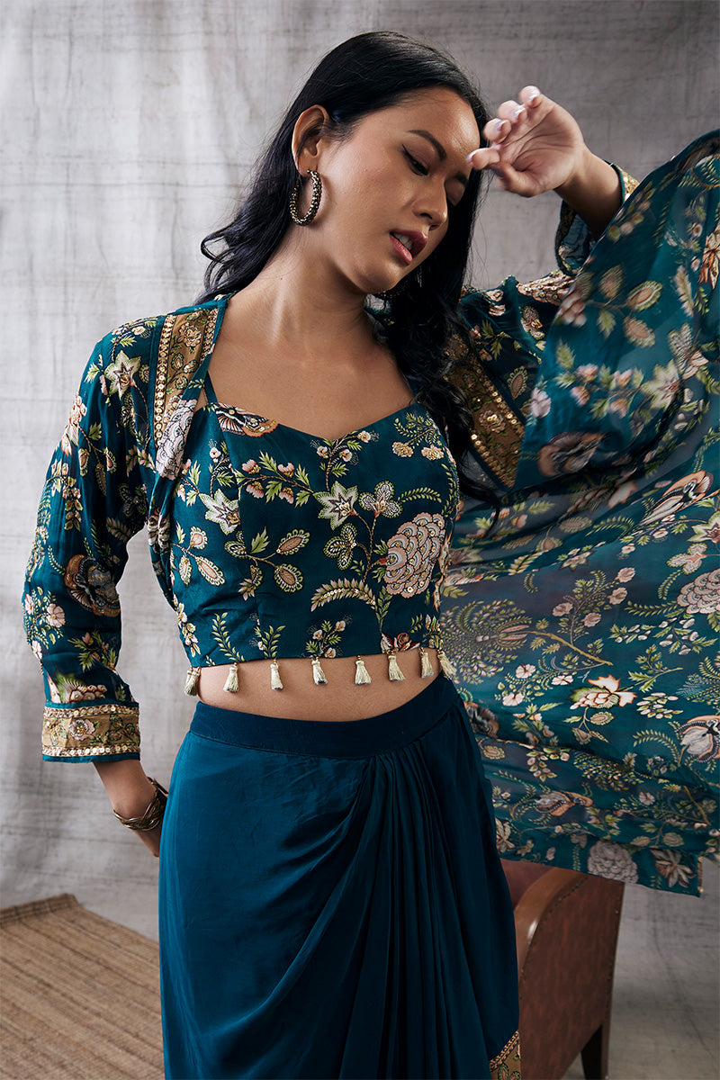 Jacket Blouse Skirt Navy Blue