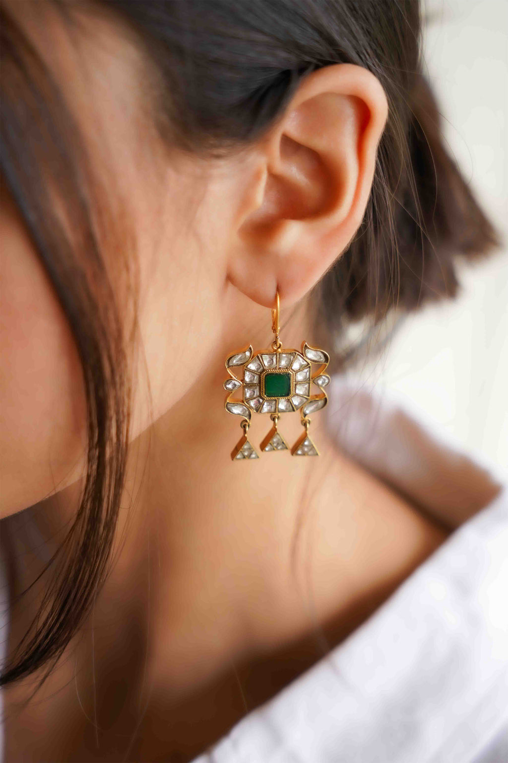 EARRING GREEN