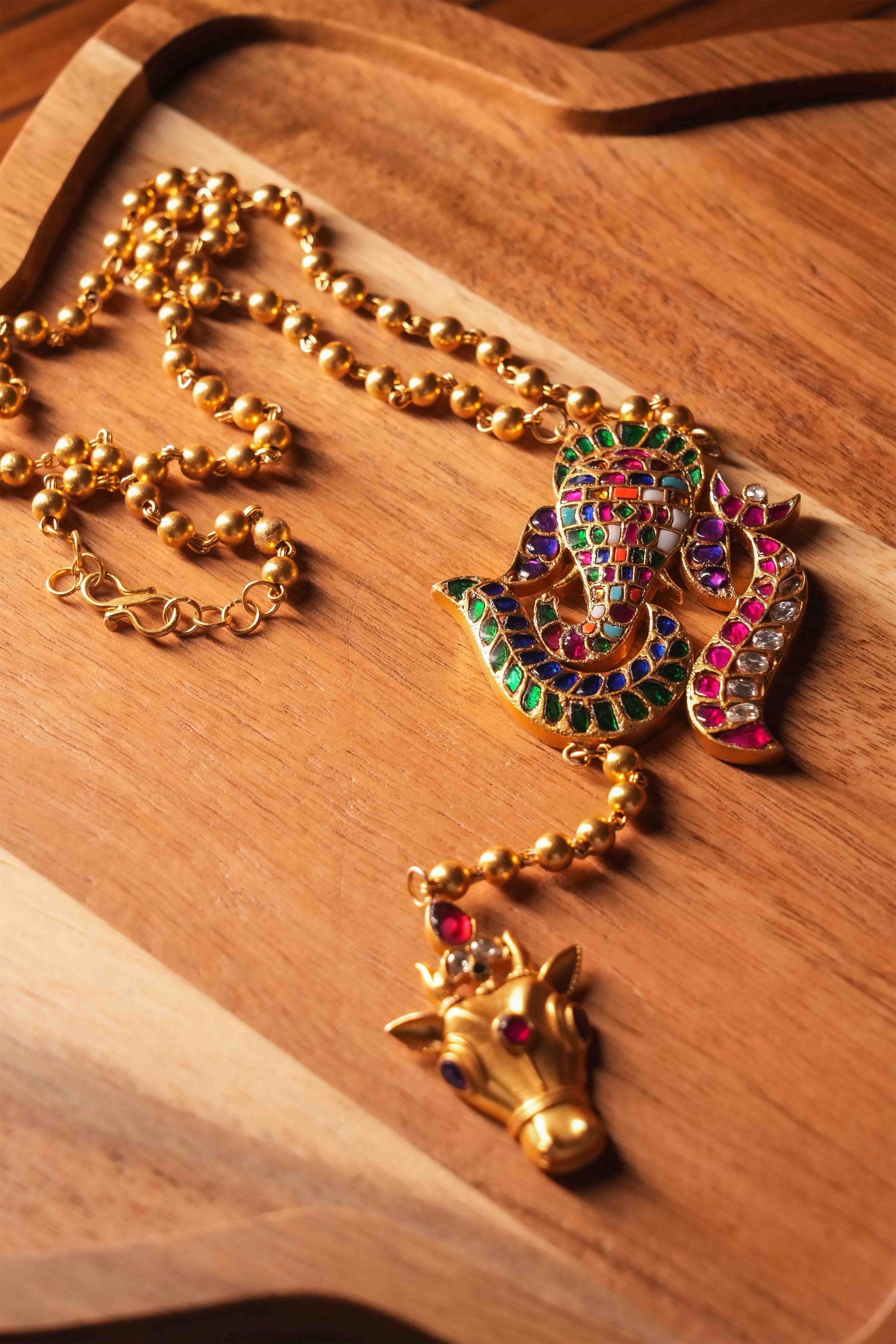 NECKLACE GOLD GREEN