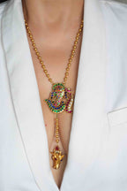 NECKLACE GOLD GREEN