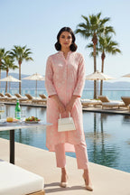 Kurta Pant Blue Pista Green Blush Pink