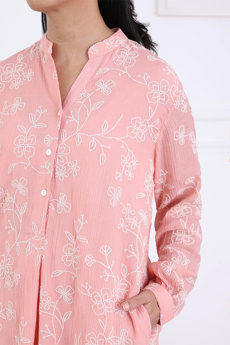 Kurta Pant Blue Pista Green Blush Pink