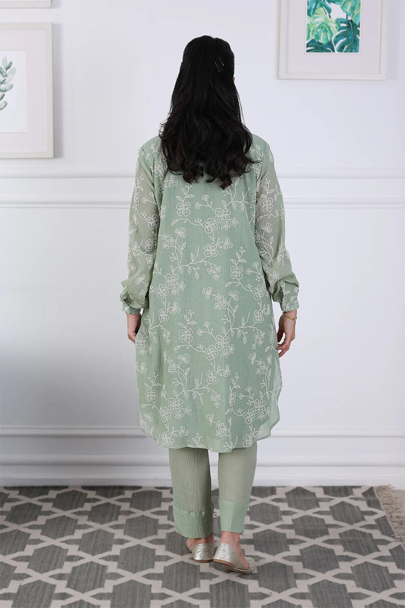 Kurta Pant Blue Pista Green Blush Pink