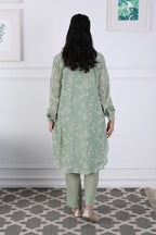 Kurta Pant Blue Pista Green Blush Pink