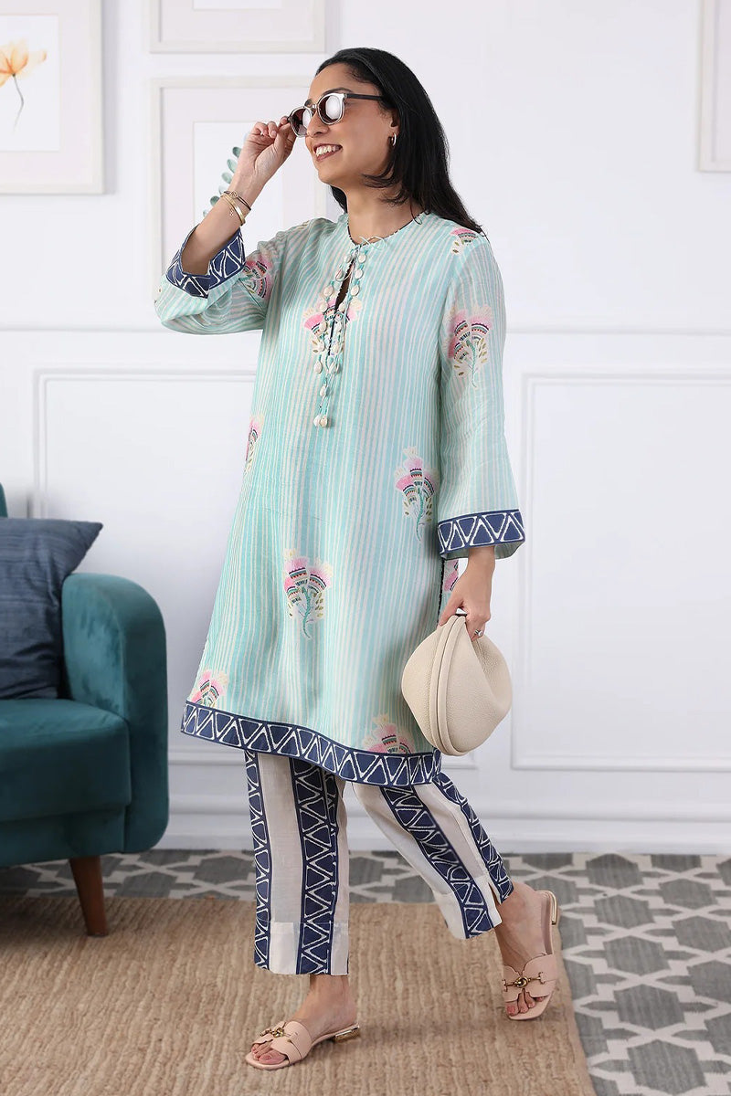 Kurta Pant Aqua Soft Pearl