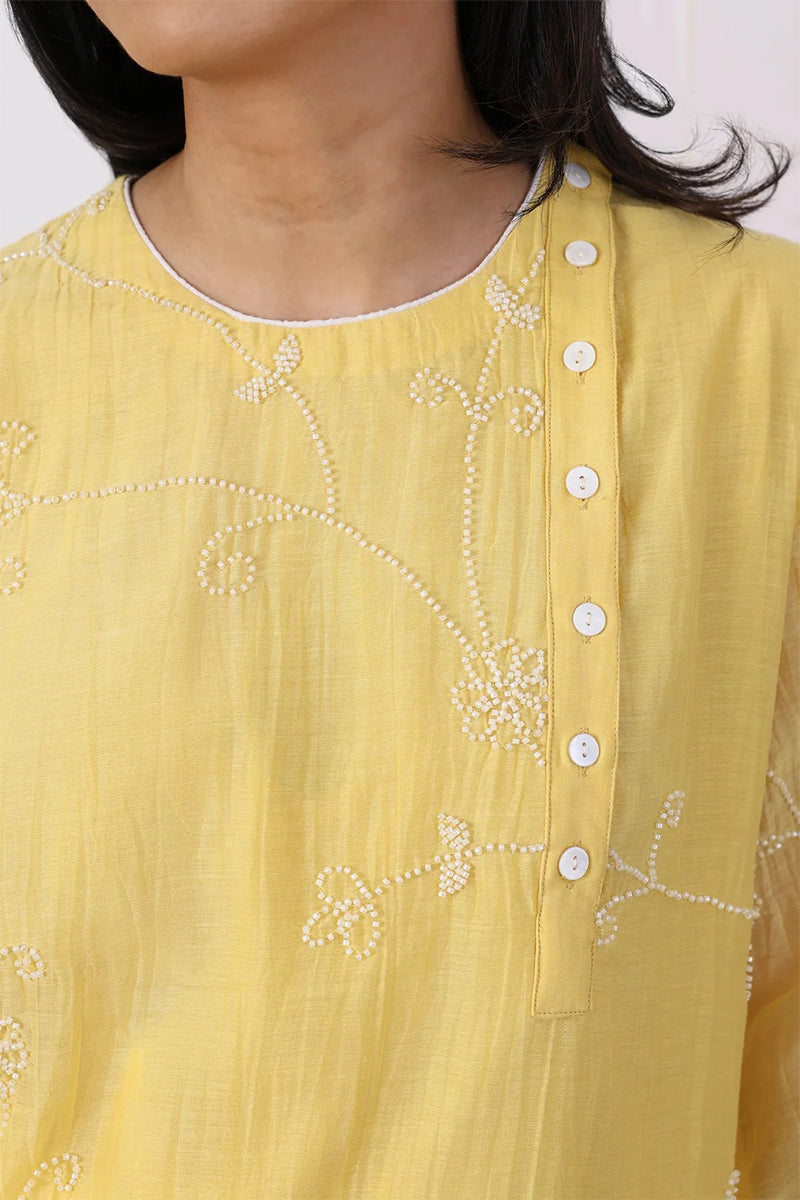 Kurta Pant Minty Blue Butter Yellow