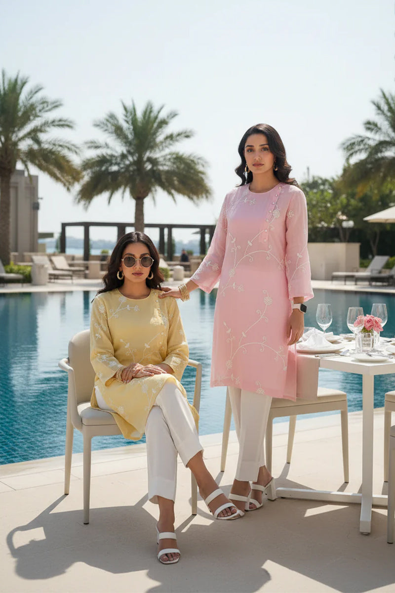 Kurta Pant Minty Blue Butter Yellow
