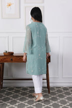 Kurta Pant Minty Blue Butter Yellow