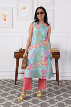 Kurta Pant Blossom Flower Powder