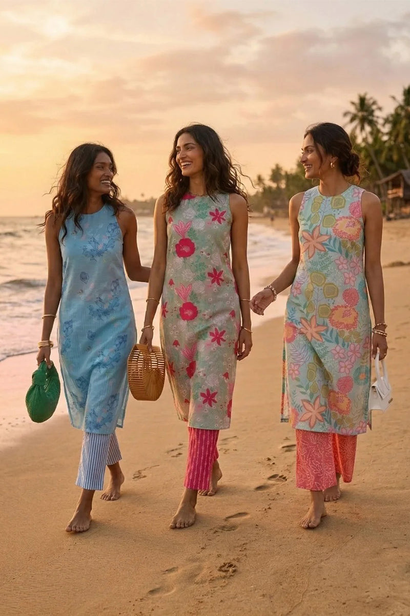 Kurta Pant Blossom Flower Powder